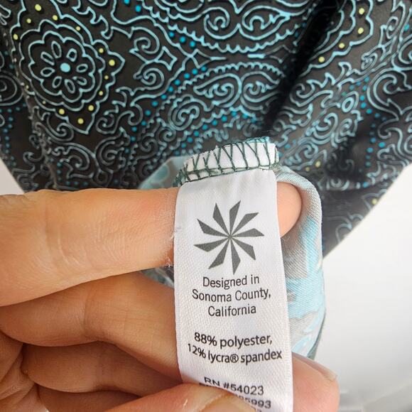 Athleta Tank Top Women L Mandala Print Muscle Tank Athletic Top Brown Teal Shirt - Picture 6 of 7